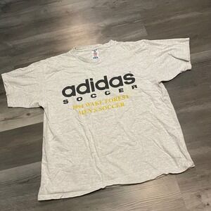 Vintage 1994 Adidas Wake Forest Mens Soccer T-Shirt Gray XL Made in USA 90s